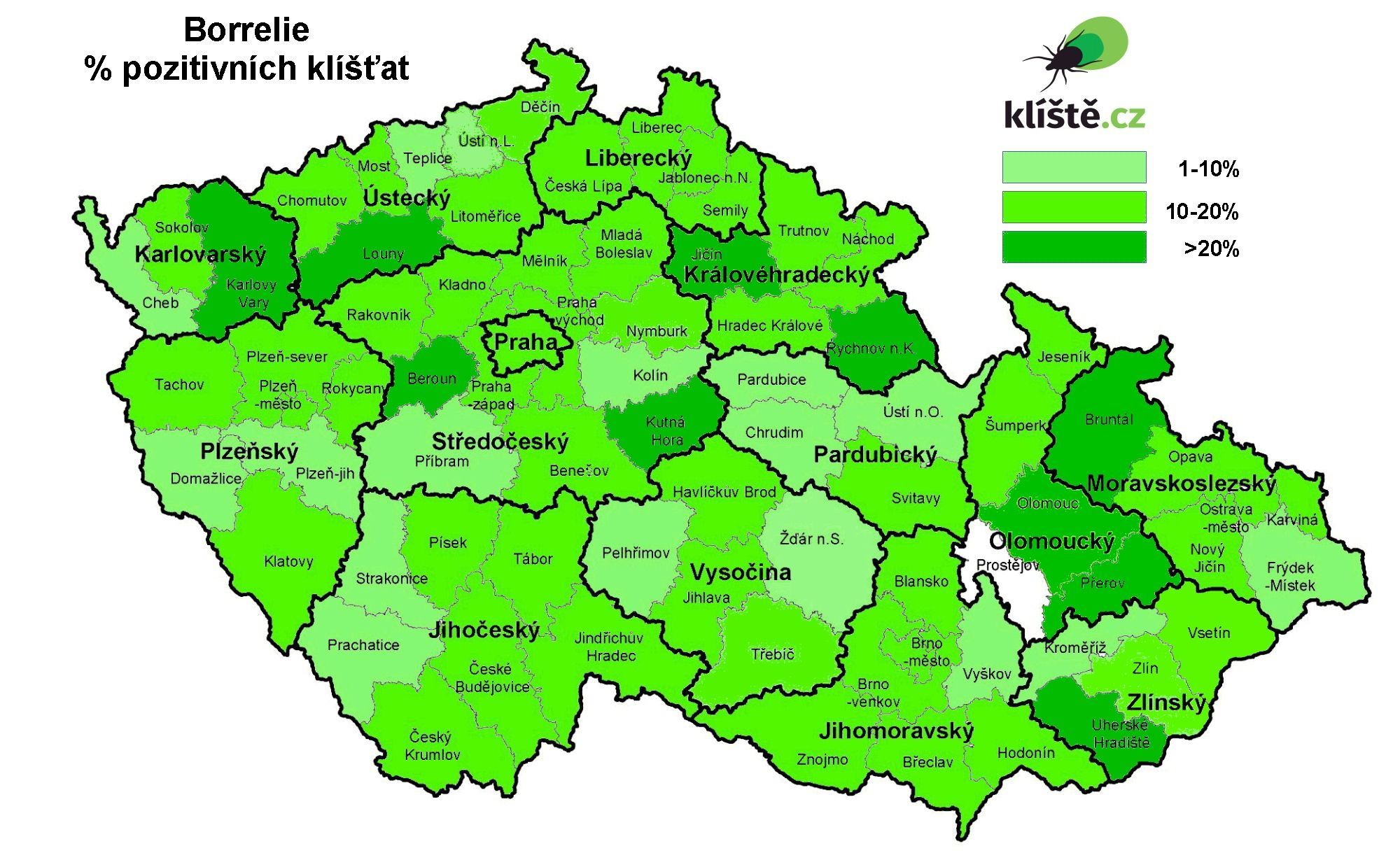 Mapy zainfekowanych kleszczy