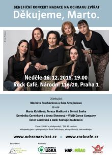 Zaproszenie: Koncert charytatywny Fundacji na rzecz Ochrony Zwierząt - Dziękuję, Marta